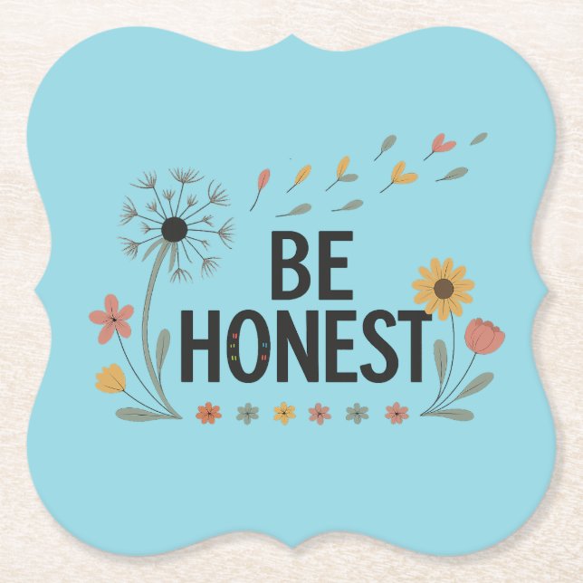 Be Honest Floral Coasters Pink Yellow Green Flower (Front)