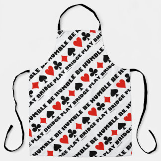 Be Humble Play Bridge Four Card Suits Apron