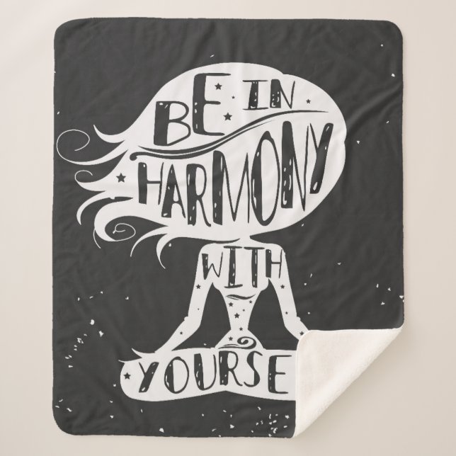 Be In Harmony With Yourself Sherpa Blanket (Front)