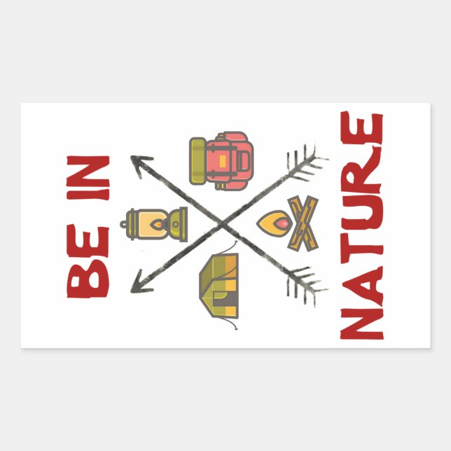 Be In Nature Rectangular Sticker (Front)