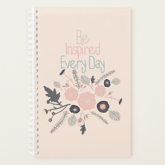 Be Inspired Botanical Flowers Pink Planner (Front)