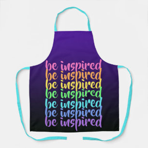 "Be Inspired" Purple Rainbow Apron