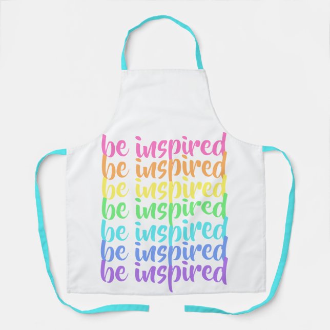"Be Inspired" Rainbow Apron (Front)