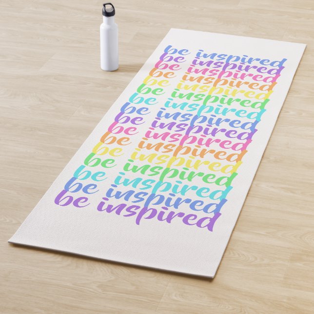 "Be Inspired" Rainbow Yoga Mat (In Situ)