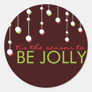 Be Jolly Modern Decoration Holiday Square Sticker