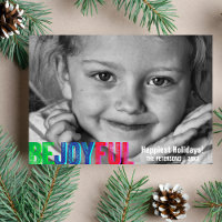 Be Joyful Colourful Holiday Letterpress Photo