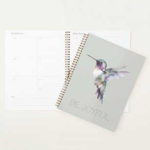 Be Joyful Green Purple Hummingbird Planner