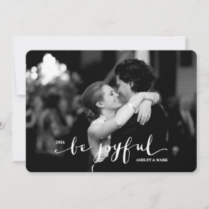 BE JOYFUL Holiday Photo Card - White