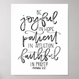 Be Joyful in Hope - Romans 12:12 - Lettered Poster