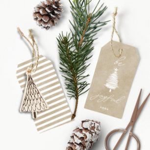 Be Joyful • Minimal Dusty Green Velvet Christmas Gift Tags