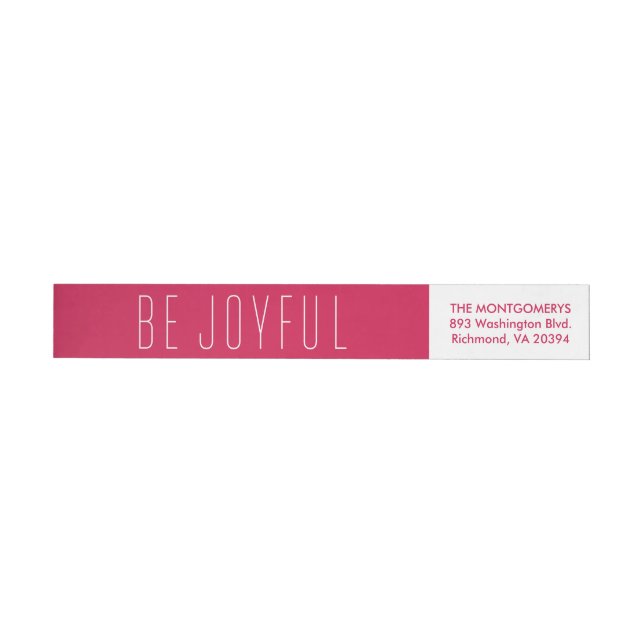 Be Joyful Modern Holiday Return Address Label (Individual)