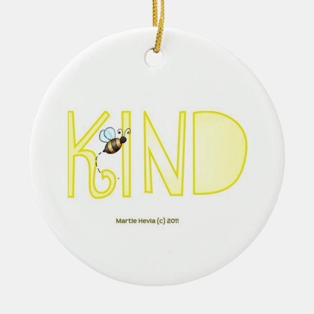 Be Kind - A Positive Word Ceramic Tree Decoration (Front)