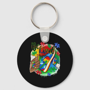 Be Kind Afro Sneaker Autism Awareness Day Support Key Ring