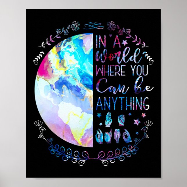 Be Kind Asl Alphabet American Sign Language Deaf A (Front)