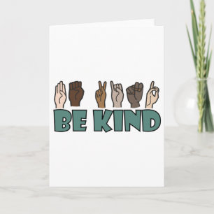Be Kind ASL American Sign Language Card
