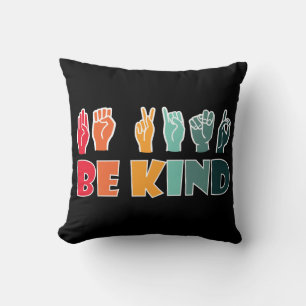 Be Kind ASL American Sign Language Cushion
