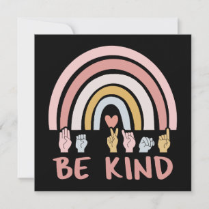Be Kind ASL III - American Sign Language Card