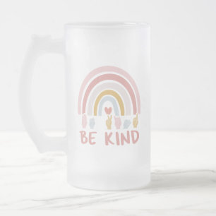 Be Kind ASL III - American Sign Language Frosted Glass Beer Mug
