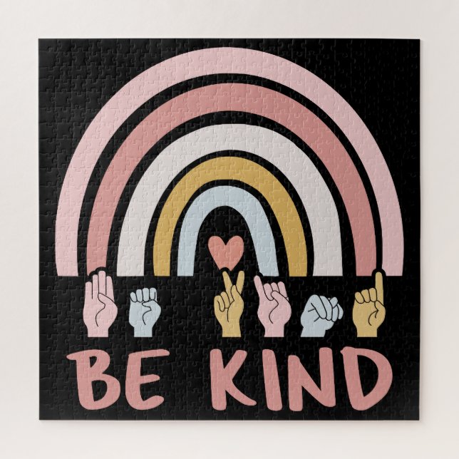 Be Kind ASL III - American Sign Language Jigsaw Puzzle (Vertical)