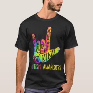 Be Kind Asl Love Sign Language Hand Autism T-Shirt