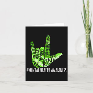 Be Kind Asl Love Sign Language Hand Mental Health Card