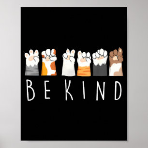 Be Kind Asl Sign Language Kindness Cat Paws Finger