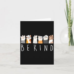 Be Kind Asl Sign Language Kindness Cat Paws Finger Card
