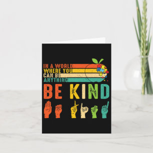 Be Kind Autism Awareness Asl Hands Sign Mum Teache Card