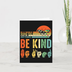 Be Kind Autism Awareness Asl Mum Teacher Kindness  Card