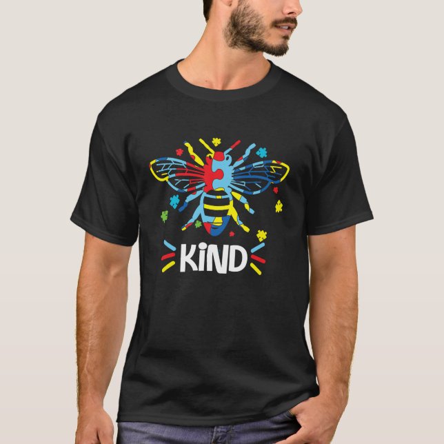Be Kind Autism Awareness Autism Bee Kind T-Shirt (Front)