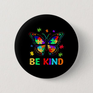 Be Kind Autism Awareness Butterfly Piece Puzzle Wo 6 Cm Round Badge