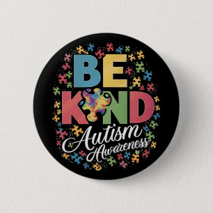 Be Kind Autism Awareness Colourful Design 6 Cm Round Badge