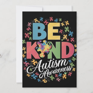 Be Kind Autism Awareness Colourful Design Thank You Card