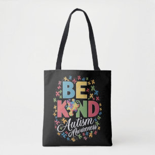 Be Kind Autism Awareness Colourful Design Tote Bag