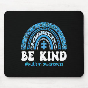 Be Kind Autism Awareness Cute Puzzle Rainbow Choos Mouse Mat