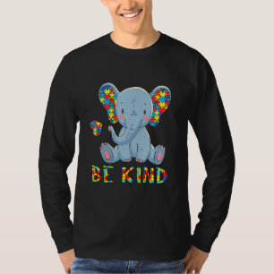 Be Kind Autism Awareness Elephant Autistic Accept T-Shirt