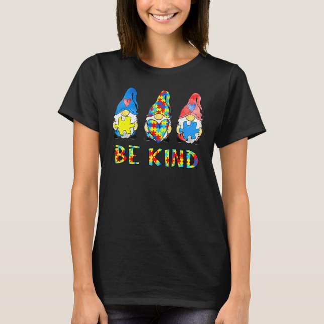 Be Kind Autism Awareness Gnomes Kids  3 T-Shirt (Front)