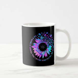 Be Kind Autism Awareness Kindness Sunflower Tie Dy Coffee Mug
