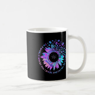 Be Kind Autism Awareness Kindness Sunflower Tie Dy Coffee Mug