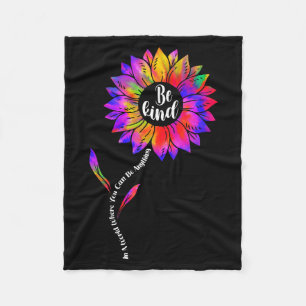 Be kind autism awareness kindness tie dye sunflowe fleece blanket