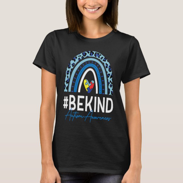Be Kind Autism Awareness Month Puzzle Piece Heart  T-Shirt (Front)