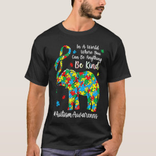 Be Kind Autism Awareness Month Puzzle Piece Ribbon T-Shirt