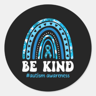 Be Kind Autism Awareness Puzzle Cute Rainbow Choos Classic Round Sticker