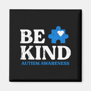 Be kind autism awareness puzzle piece asd men wome magnet