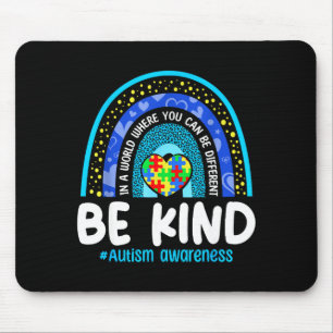 Be kind autism awareness puzzle rainbow autistic mouse mat