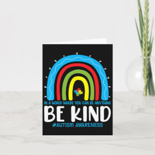Be Kind Autism Awareness Rainbow Leopard Choose Ki Card