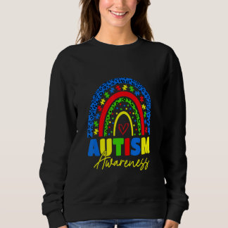 Be Kind Autism Awareness  Rainbow Leopard Women Ki Sweatshirt