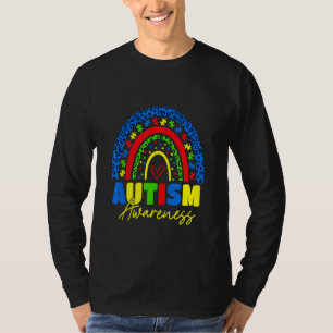 Be Kind Autism Awareness Rainbow Leopard Women Ki T-Shirt