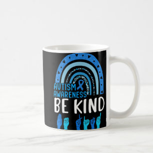 Be Kind Autism Awareness Rainbow Trendy Women Girl Coffee Mug