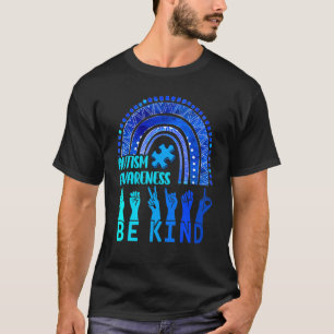 Be Kind Autism Awareness Rainbow Trendy Women Girl T-Shirt